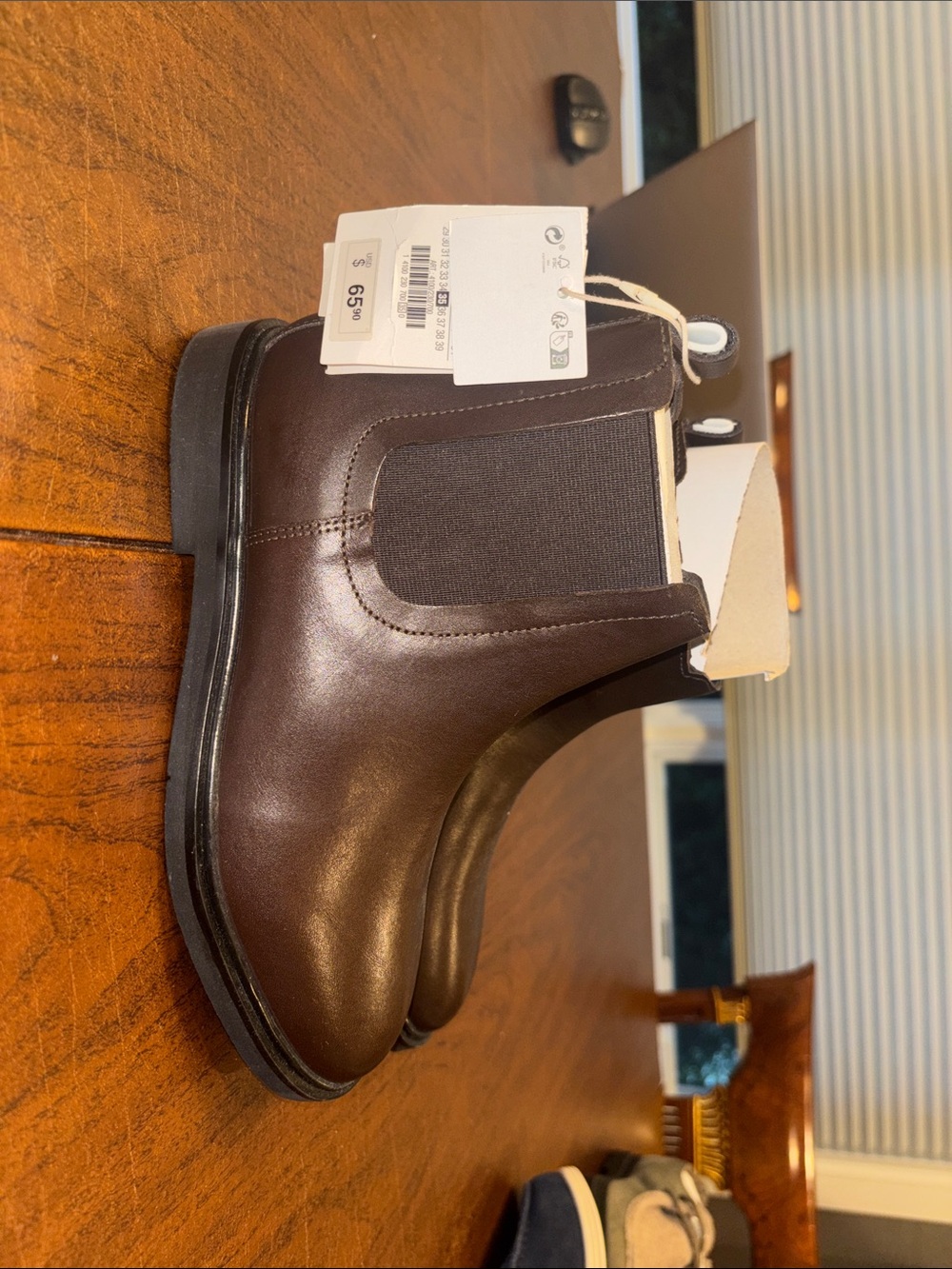 Zara Dark Brown Leather Boots boys size 3.5 Zara size 35